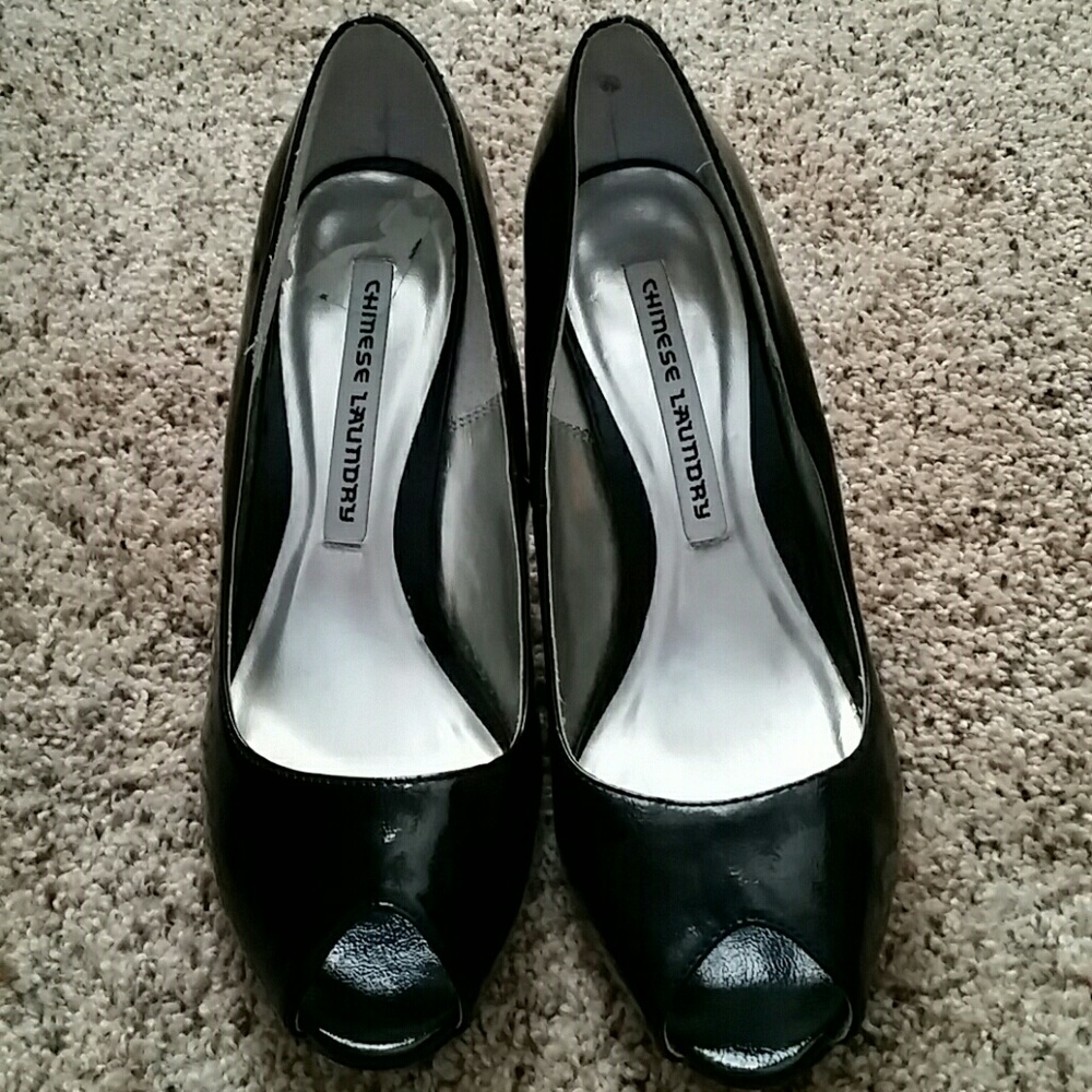 Chinese Laundry Black Peep Toe Heels